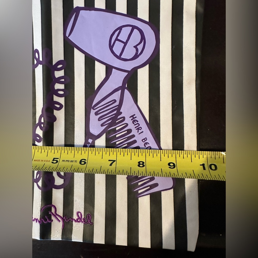 Henri Bendel Purple, Brown and White Vintage Glossy Coating Cosmetic Case GUC! - Picture 14 of 15